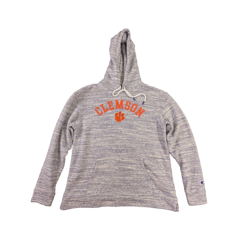 Clemson Tigers Champion Hoodie Womens Small Purple Sweatshirt Pullover College